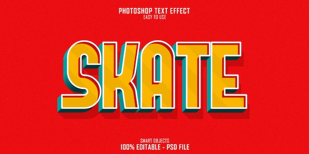 Эффект стиля текста 3D Skate Sport