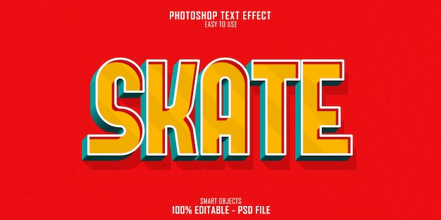 Эффект стиля текста 3d skate sport