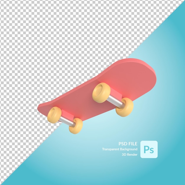 PSD skateboard 3d illustratie teruggeven