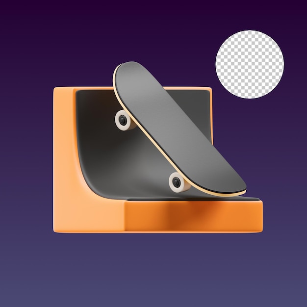 PSD skateboard 3d illustration