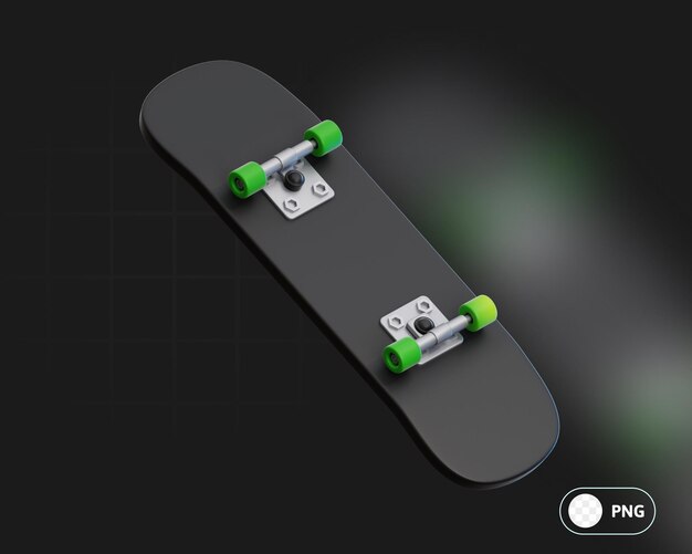 Illustrazione 3d dello skateboard