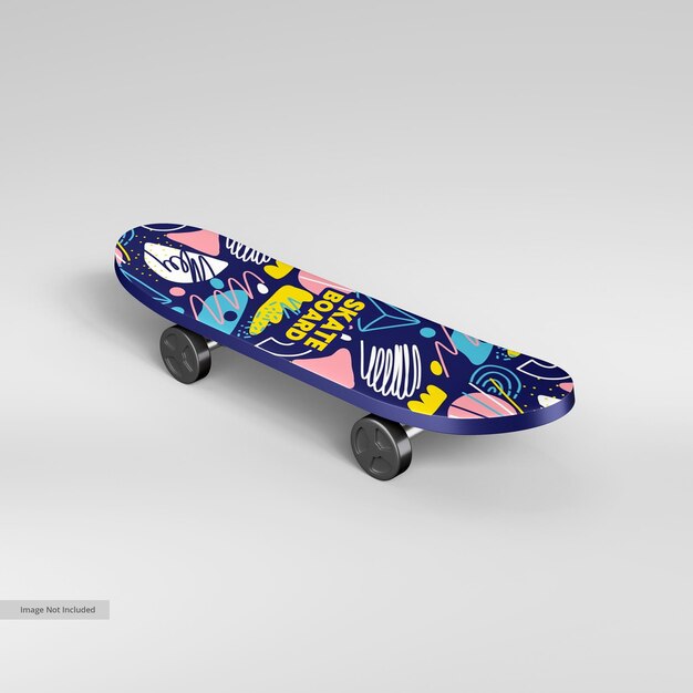 PSD skateboard deck vinyl wrap mockup