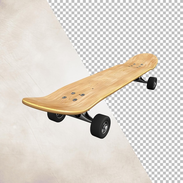 PSD skateboard geïsoleerd op een doorzichtige achtergrond