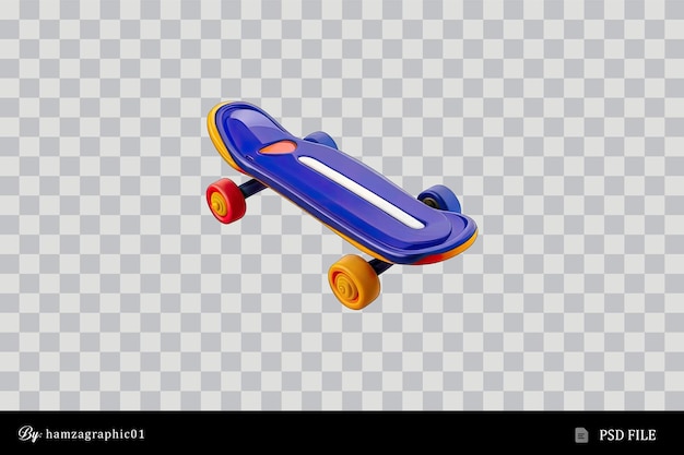 PSD skateboard illustration 3d