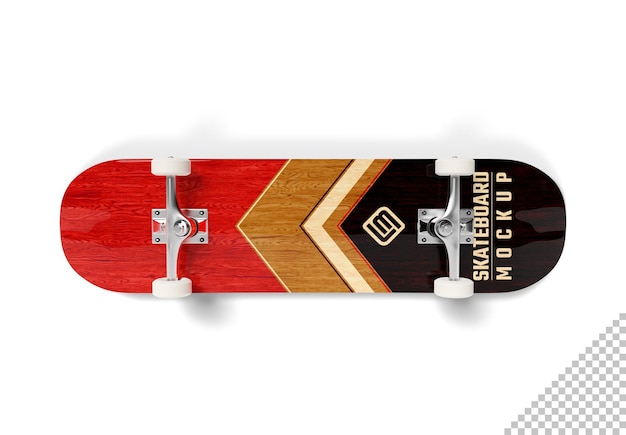 Skateboard isolated on white mockup