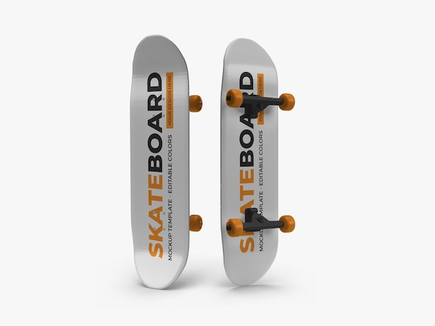 PSD skateboard mockup design rendering geïsoleerd