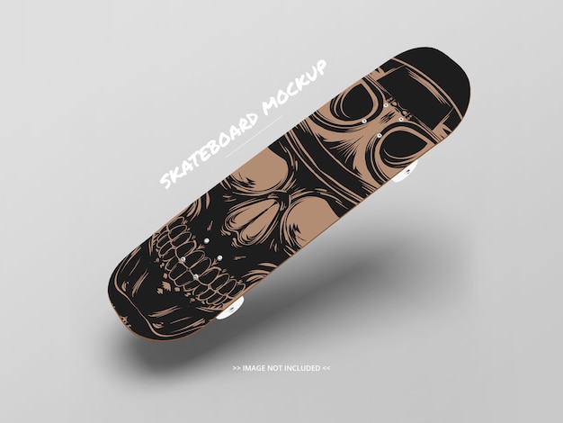 Skateboard mockup top side - galleggiante