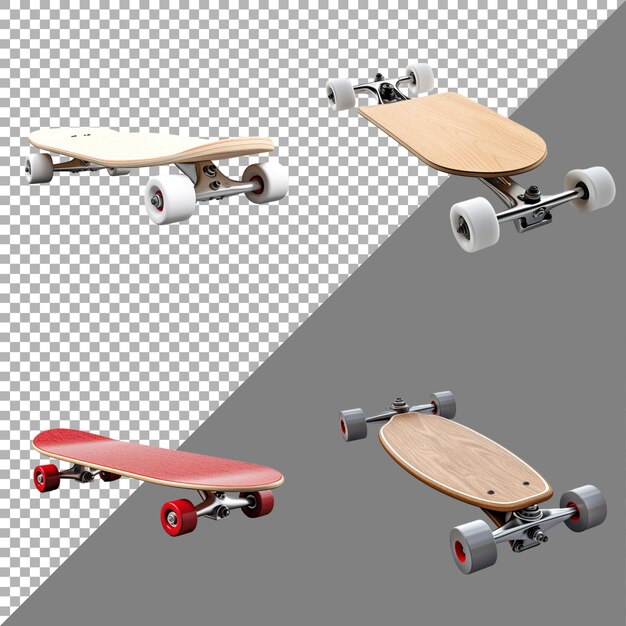 PSD skateboard na przezroczystym tle ai generowany