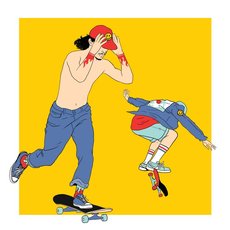 PSD skateboard t-shirt poster
