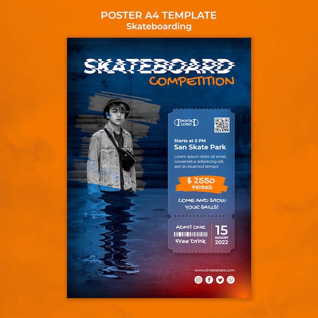 PSD skateboard wedstrijd poster