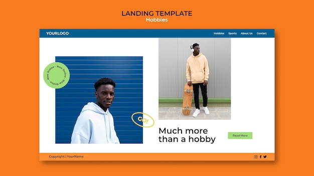 Skateboarding landing page template