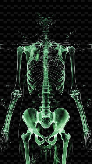 PSD the skeleton of a man in green and black