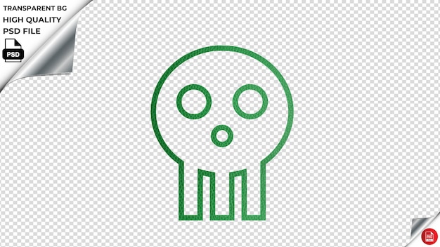 PSD skeleton sign video gaming vector icon luxury leather green textured psd transparent