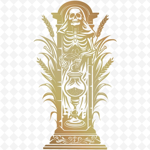 PSD a skeleton with a skeleton on the chest and the words skeleton and flowers