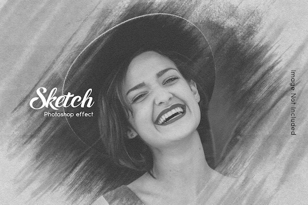 Sketch photo effect template