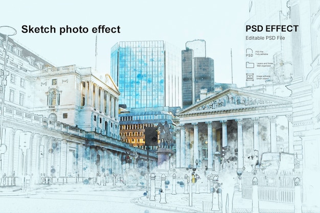 PSD スケッチ写真効果