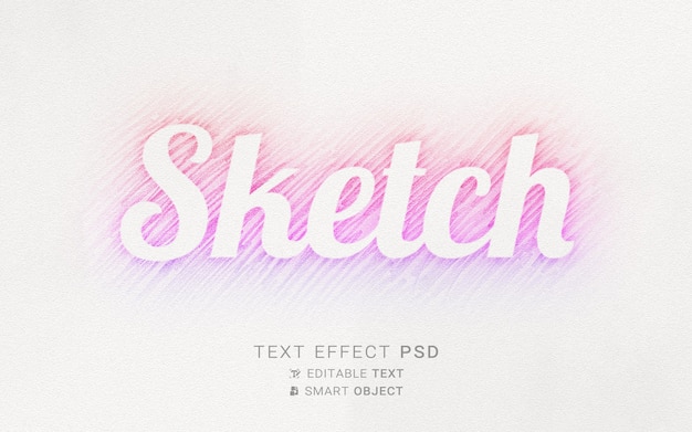 PSD sketch text effect design template