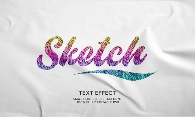 Sketch text effect template