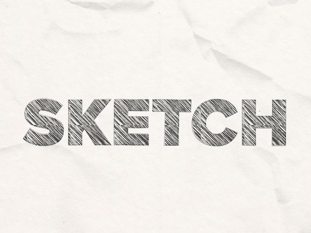 PSD sketch text effect