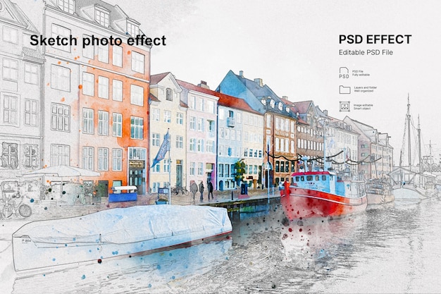 PSD sketchfoto-effect