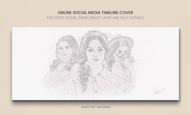 Sketching photo effec and online facebook timeline cover