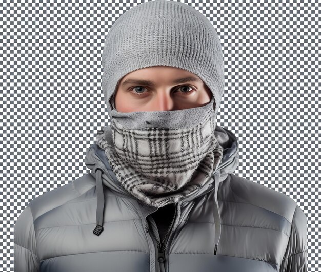 PSD ski full face mask isolated on transparent background
