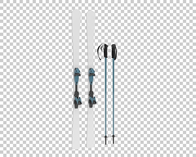 PSD ski set isolated on transparent background 3d rendering illustration