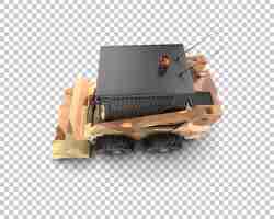 PSD skid steer isolated on background 3d rendering illustration