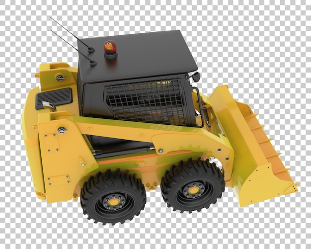 PSD skid steer loader on transparent background 3d rendering illustration