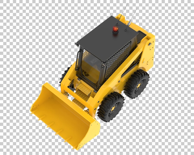 PSD skid steer loader on transparent background 3d rendering illustration