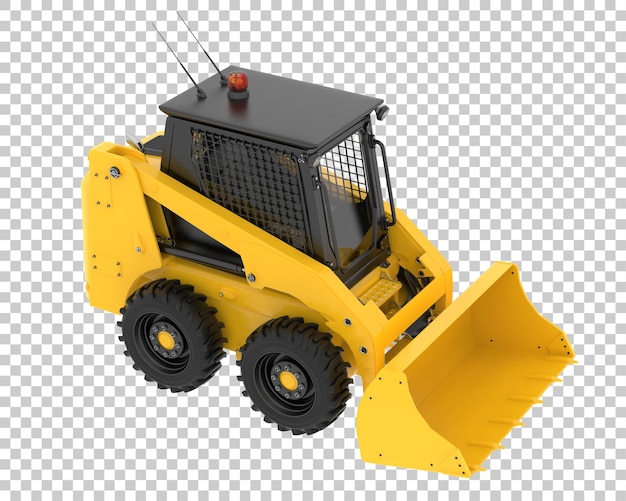 Caricatore skid steer su sfondo trasparente 3d rendering illustrazione