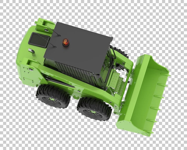 Skid steer loader on transparent background 3d rendering illustration