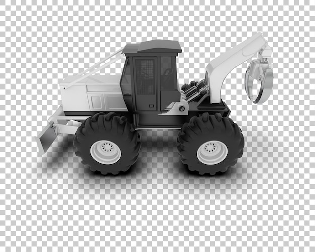 Skidder geïsoleerd op de achtergrond 3d rendering illustratie