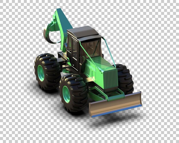 Skidder isolato sullo sfondo illustrazione di rendering 3d