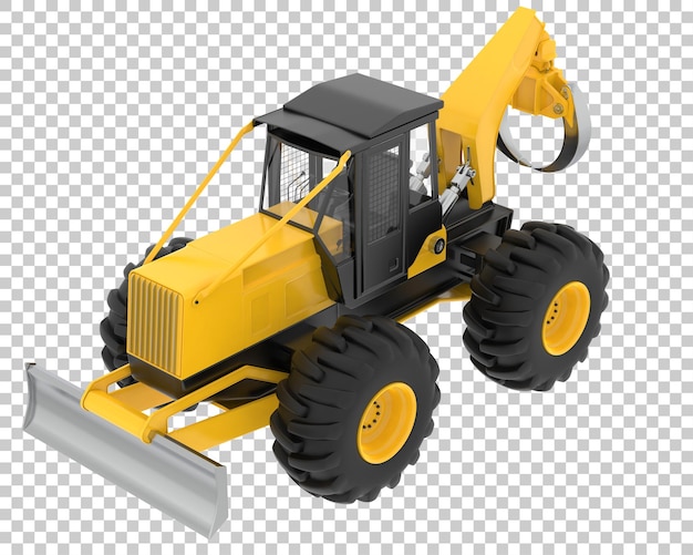 Skidder op transparante achtergrond 3D-rendering illustratie