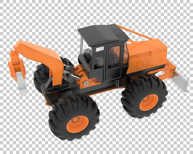 Skidder on transparent background 3d rendering illustration