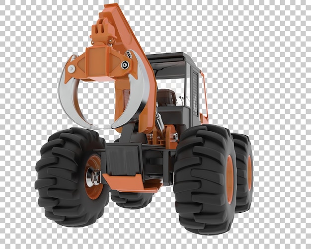 Skidder su sfondo trasparente 3d rendering illustrazione