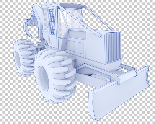 PSD skidder su sfondo trasparente 3d rendering illustrazione