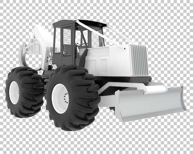 Skidder su sfondo trasparente 3d rendering illustrazione