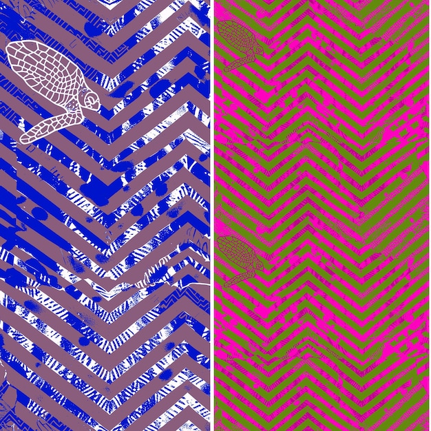 Skildpadde med ålegræs silhuet lagdelt i en tekstureret mønster natur mønster vektor designs