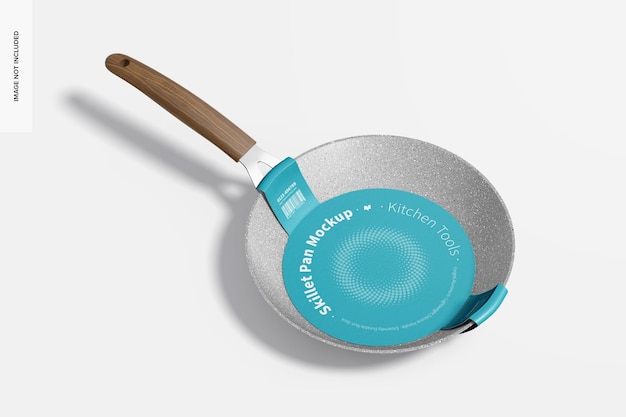 PSD skillet pans mockup, right view