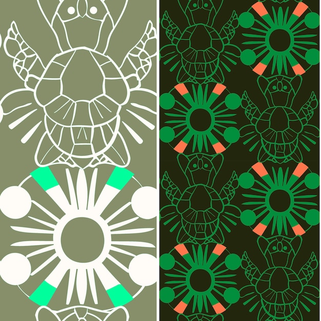 Skilpadde med skallformet silhuett organisk minimal design og natur mønster vektor designs