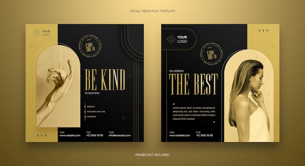 PSD skin care and beauty advertisement social media post templates