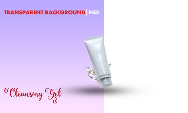 Skin care and beauty cleansing gel transparent psd