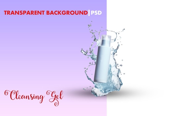 PSD skin care and beauty cleansing gel transparent psd