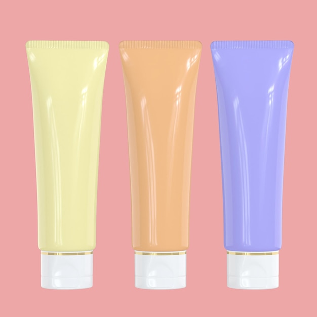 PSD skin care bottle in pastel colors