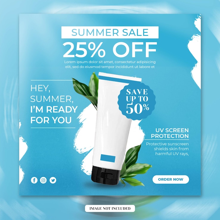 Skin Care Cosmetic Beauty Skin Product Promotion Sociale media Instagram Banner sjabloon