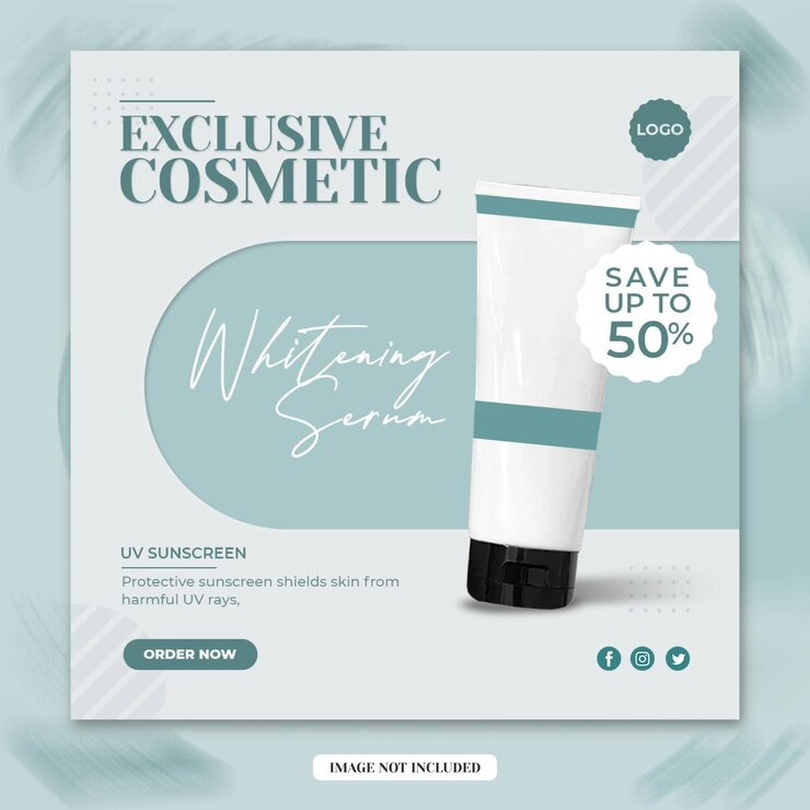 Skin Care Cosmetic Beauty Skin Product Promotion Sociale media Instagram Banner sjabloon