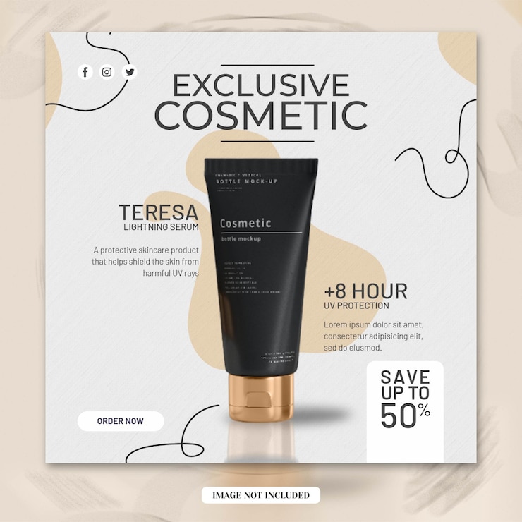 Skin Care Cosmetic Beauty Skin Product Promotion Sociale media Instagram Banner sjabloon