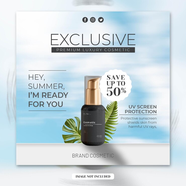 Skin Care Cosmetic Beauty Skin Product Promotion Sociale media Instagram Banner sjabloon